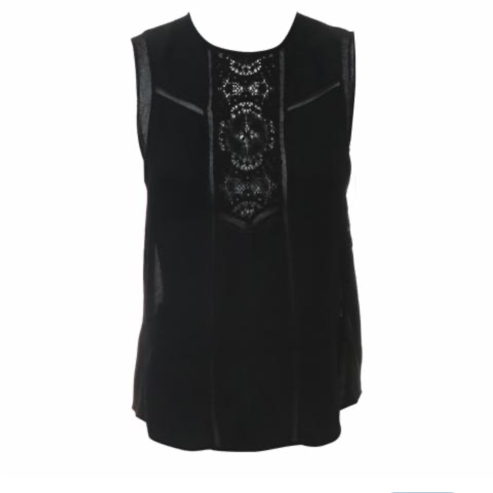 A.L.C. black silk and lace tank top